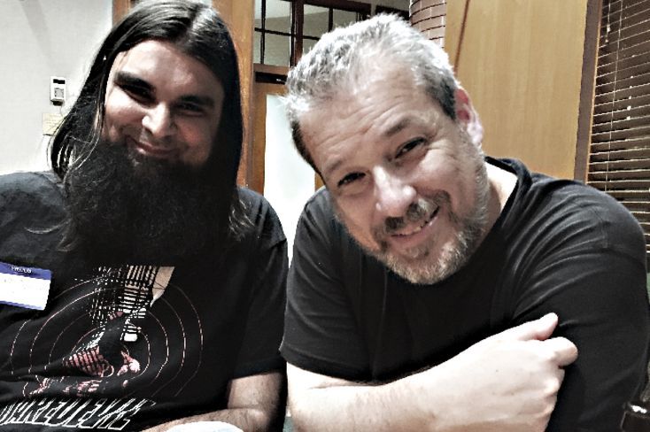 Tony Ortega with a fan