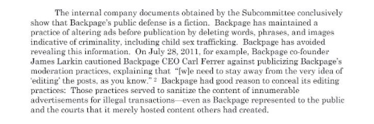 Backpage.com’s Knowing Facilitation of Online Sex Trafficking