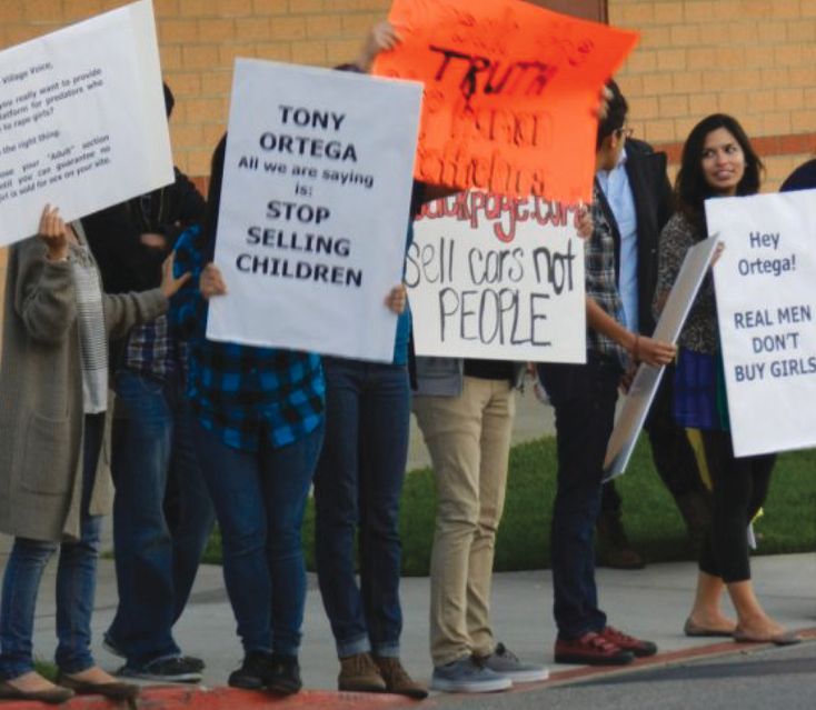 Protests again Backpage.com and Village Voice