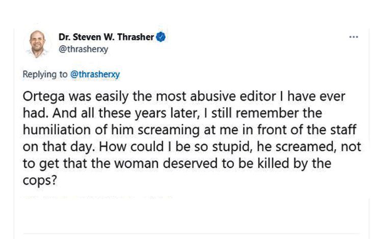 Dr. Steven W. Thrasher’s tweet