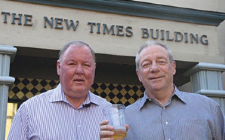 Tony Ortega’s “corporate cookie-cutting overmasters” James Larkin and Michael Lacey, founders of Backpage.com, at their Phoenix, Arizona-based New Times alt weekly tabloid newspaper chain