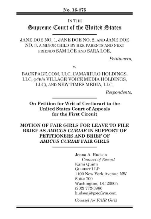 Supreme Court FAIR Girls motion